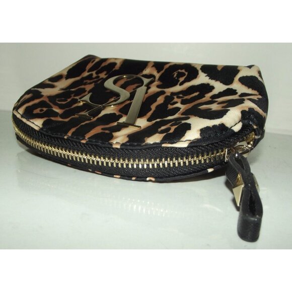Victoria's Secret Makeup Case animal print Cosmetic Pouch zipper V.S. gold - Picture 4 of 9